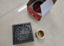 老铜匠全铜方形阳台淋浴卫生间洗衣机专用防臭地漏防臭芯 【加厚款】枪灰色淋浴地漏 实拍图