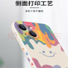 孜泰 适用苹果手机壳液态硅胶iphone13mini保护套彩绘个性创意防摔软壳【笑脸】白色 实拍图