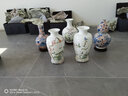 周胜堂 景德镇陶瓷花瓶摆件工艺品 名家手绘半刀泥雕刻吉祥花鸟瓷瓶 办公室装饰品 实拍图