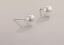 唯燕（WEIYAN）淡水珍珠耳钉精致珍珠耳环女款珍珠耳饰小巧设计感小珍珠 S925银 扁圆7-8mm 实拍图