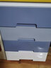纳份爱卧室床头柜抽屉式收纳柜塑料整理柜带轮衣服储物柜收纳箱家居柜子 46面宽渐变蓝【加大款】 四层 实拍图