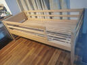 爵乐邦【可定制】爵乐邦 榉木儿童拼接床带护栏加宽床边床婴儿床儿童床 四面护栏+侧梯（木蜡油） 180*80*40（可定做） 实拍图