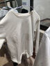 特步（XTEP）钜惠卫衣男女装运动服针织上衣宽松圆领长袖t恤打底衫运动套头衫 珍珠白-0300（情侣款） XL 实拍图