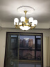 凯特皇菲 高端欧式全铜吊灯客厅灯美式铜灯卧室客厅餐厅大气仿云石灯具 8+3P 晒单实拍图
