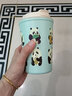 CUP MYSTERY熊猫保温杯陶瓷覆层内胆咖啡杯桌面卡通创意保温保冷办公车载水杯 绿色 实拍图