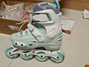 乐秀（ROADSHOW）轮滑鞋儿童溜冰滑冰鞋可调男女童专业轮滑鞋6-12岁初学RX1S滑轮鞋 【锁轮款】绿色单鞋送礼包 M 中码(32-35适合4-7岁) 实拍图