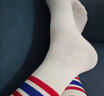 港风小众条纹彩虹长袜子男女个性潮流高腰长筒高筒袜配工装裤马丁靴街拍高帮潮牌ins街头潮袜元点元创 2红蓝条纹 2黑条纹 男女可穿/36-43码 实拍图