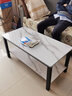 人文成家茶几客厅轻奢高级感办公室极简茶桌子小户型家用钢化玻璃小茶几 【钢化玻璃款】白大理石色100cm 实拍图