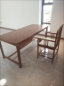 贝拉曼 新中式南榆木实木书桌书椅组合家用办公桌书房写字台家具书画桌 胡桃色 梳背椅 实拍图