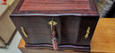 木哈哈国标红木红酸枝首饰盒收纳盒实木结婚首饰盒陪嫁梳妆盒带锁饰品盒 紫檀木-荷塘月色-素面 实拍图