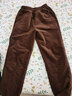 友家坊灯芯绒裤子女妈妈春秋款灯芯绒女裤松紧高腰直筒休闲裤老年条绒裤 咖啡色加绒款 3XL 建议体重126-140斤 实拍图