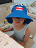 柠檬宝宝儿童防晒帽遮阳帽太阳帽男童夏季沙滩帽子女童宝宝渔夫帽防晒透气 海洋蓝鲨鱼【造型】 帽围58cm【建议11岁以上】 实拍图