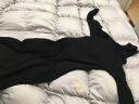鳄鱼恤（CROCODILE）女士100%山羊绒长款两翻高领针织连衣裙羊绒裙女 黑色 170/92A(105cm) 晒单实拍图