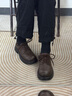 卓诗尼小皮鞋女2025年秋季新款英伦风系带黑色复古乐福鞋子厚底单鞋女 棕色 37 实拍图