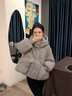 香影灰色羽绒服女2025冬季新款设计感保暖短款显高羽绒衣 灰色 S 实拍图