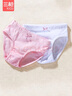 三枪全棉女童三角裤白色内裤a类儿童底裤小女孩短裤 裤头跳舞纯色全白 白粉紫橙（100%棉A类 罗纹) 4条 160 适合体重75-91斤 丨高145-159 实拍图