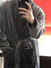 森声睡袍男人秋冬季珊瑚绒家居服浴衣法兰绒浴袍加厚加长睡衣加绒 ASWJH-深灰 M (170) 建议【100-120斤】 实拍图