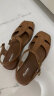 Bata包头凉鞋女夏季商场新款牛皮镂空复古软底罗马鞋ARP02BL3 棕色 37 实拍图