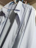 鳄鱼恤竖条纹衬衫男短袖抗皱免烫商务职业正装加肥加大码男士格子衬衣 细蓝条纹 40 175/92A 实拍图