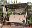 莫 家 户外秋千吊椅摇椅吊篮藤椅铁艺休闲室外阳台庭院花园成人秋千 阳光板+挪威+3人款 实拍图