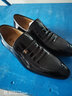 老人头皮鞋男秋冬季新款亮皮男士商务正装鞋尖头真皮透气婚鞋男鞋 套脚平跟款-黑色 44 实拍图