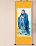苏牛孔子老子孟子儒家名人丝绢卷轴画像国学学校教室玄关装饰画 孔子A 宽35*高90厘米 实拍图