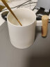 斌诺（BIN NUO） 陶瓷马克杯子男木柄简约办公泡茶杯带盖勺复古风创意水杯陶瓷杯家用牛奶咖啡杯 白杯(带盖勺) 400-500毫升 实拍图