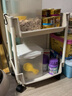 坤奉小推车置物架家用零食落地多层客厅收纳书本移动厨房果蔬菜篮架子 2层白-开口款【无轮无钩】小号 实拍图