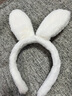 飞花 韩版兔耳朵毛绒发箍甜美可爱超萌头箍秋冬发卡洗脸化妆压发头饰 白色 1个 实拍图