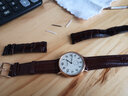 十瑞（SHIRUI）双面鳄鱼皮表带真皮男适用于欧米茄万国江诗丹顿浪琴积家手表带女 棕色棕线-银色针扣 20mm 实拍图