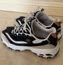 斯凯奇（Skechers）黑白金熊丨男女老爹鞋复古熊猫鞋情侣风潮流增高运动休闲896204 【女款】黑色/金色/BKGD(黑金) 36 (女36码及以下参考选择大半码) 实拍图