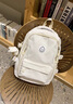 爱情海双肩包女大学生轻便书包时尚休闲大容量背包初中减负旅行包电脑包 【白色】轻便轻奢百搭ins帆布 出游运动笔记本通勤简约高颜值 实拍图