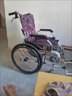 澳利安佛山东方轻便老人轮椅折叠残疾人医用家用护理旅行小型便携代步车 20寸后轮+【CT粉紫花布】 实拍图
