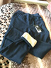 虎迹加绒收口运动裤女冬季羊羔绒加厚休闲裤跑步锻炼保暖运动长裤 深蓝色（字母款） 2XL 实拍图