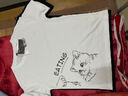 雅鹿短袖t恤男纯棉圆领韩版宽松大码半截袖青少年学生夏季休闲男士t恤 白/睡觉猫 M （重110-120斤高160-165） 实拍图