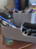 金得利 4格 多功能办公笔筒 创意桌面转角收纳盒 学生文具收纳盒 化妆品收纳盒 家用储物盒子 蓝灰色 SN134 实拍图