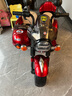 派克奇大号儿童电动摩托车可坐双人侉子车童车三轮车宝宝玩具车可坐大人 烤漆红12A电瓶+皮座+手拧+喊话器 实拍图