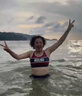 美津浓（MIZUNO）泳衣女士沙滩防晒分体平角裤三件套吊带罩衫显瘦温泉装GB303白2XL 实拍图