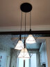 简格 餐厅吊灯北欧创意餐厅灯简约钻石LED饭厅吊灯 3头圆盘 黑色款 LED暖光 实拍图