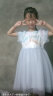 迪士尼（DISNEY）童装儿童女童短袖连衣裙网纱爱莎公主甜美裙子24夏DB321RE03蓝130 实拍图