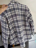 君忆卿春秋小香风宽松翻领外套男潮流百搭时尚情侣上衣青年针织格子夹克 黑色 XL 实拍图