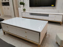 思轩家具（CI XUAN FURNITURE）电视柜茶几客厅组合套装家用大理石现代简约轻奢地柜新款 大理石电视柜白色 2.4*0.4*0.5 实拍图