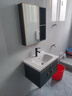 吉美罗（JIMEILUO）卫生间洗脸盆柜组合太空铝小户型浴室柜一体陶瓷洗手盆家用洗漱台 60cmx40陶瓷盆+主柜+镜柜 实拍图