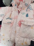 鸭鸭儿童羽绒服2022新款女中长款小童可爱卡通印花连帽保暖冬季外套YD 粉色 100 实拍图