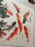 迅典（XUNDIAN）九鱼图玄关装饰画国画纯手绘花鸟挂画客厅入户走廊过道竖版风景画 富贵有余 实木带框63*123厘米 实拍图