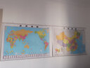 【套装】新中国地图+世界地图 知识高清 约1.1X0.8米 附地势南海图 学生学习办公挂图 实拍图