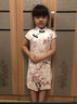丹鸟王新款儿童旗袍夏季复古装洋气公主裙中国风小女孩宝宝女童旗袍裙子大码中国风中大童中式表演出服 粉色花（仿丝绸） 120码 实拍图