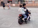 尚好嘉超大号儿童电动摩托车可坐人3-6-10岁男女小孩宝宝充电两轮玩具车 高配黑：硬座+无灯轮+脚踩加速 实拍图