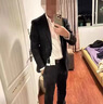 渊捷 （上门量体）（量身定做）手工量身定做男西服套装定制休闲羊毛西装订做结婚礼服商务工作服 深灰色 支持免费修改 实拍图
