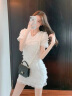 她芙（tafu）品牌女装白色连衣裙女夏2024新款韩版气质名媛法式显瘦v领蛋糕裙 白色 M 晒单实拍图